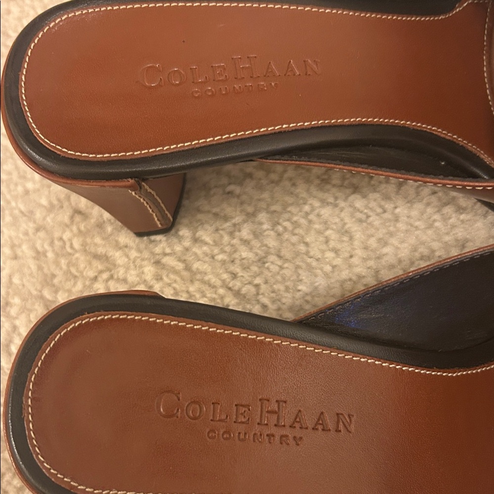 Cole Haan Women's Tan Leather Mules - Picture 2 of 5